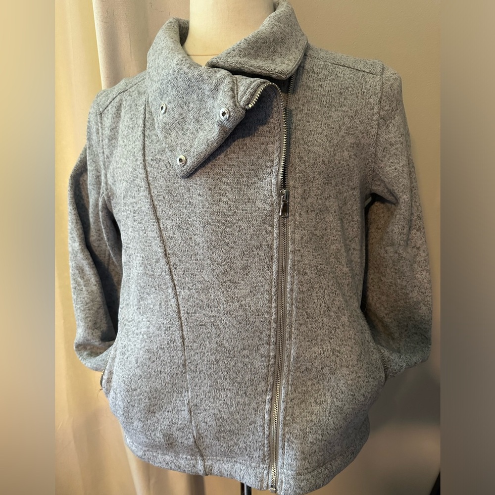 Old Navy Active Full zip Asymmetric Gray Sweatshirt, size L